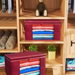 Kuber Industries Maroon & White 6 Pieces Printed Reusable Multi-Utility Organisers image 4