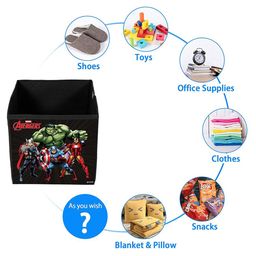 Kuber Industries Set Of 4 Black Marvel Avengers Printed Foldable Box With Handle image 4