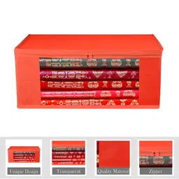 Kuber Industries Red & Transparent 6 Pieces Reusable Drawer Organisers image 5