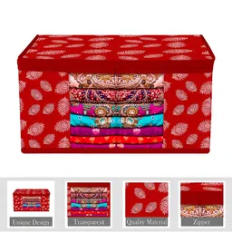 Kuber Industries Red & White 2 Pieces Reusable Drawer Organisers image 5