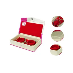 atorakushon Set of 3 Pink & Cream Colored Solid Bangle Organizer image 2