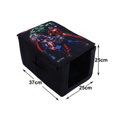 Kuber Industries 2 Pcs Black & Red Printed Non-Woven Shirt Stacker With Lid image 3