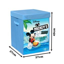 Kuber Industries Set Of 2 Blue Mickey Surf Printed Foldable Storage Box With Handle image 5