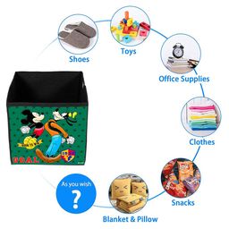 Kuber Industries Set Of 2 Black Printed Foldable Storage Box With Handle image 3