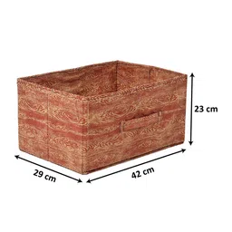 Kuber Industries Set Of 2 Brown Printed Foldable Storage Boxes image 2