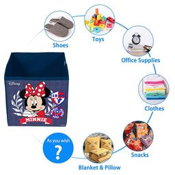 Kuber Industries Set Of 2 Blue Disney Minnie Printed Foldable Storage Box With Handle image 3
