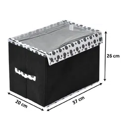 Kuber Industries Set Of 3 Black & White Printed Storage Boxes With Lid image 5