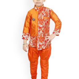 BAESD Boys Self Design Sherwani With Churidar-37
