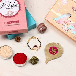 EL REGALO Kids Stone-Studded Charm Rakhi & Roli Chawal With Card-image-72