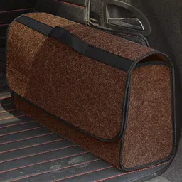 HOUSE OF QUIRK Brown Car Trunk Organizer-51