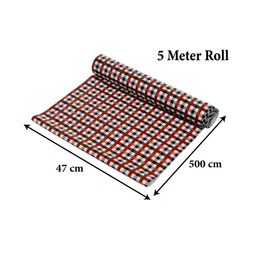Kuber Industries  Maroon & White Checked Anti Slip Shelf Mat image 2