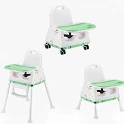 High Chair for Baby Kids, Safety Toddler Feeding Booster Seat Dining Table Chair (Green)-image-19
