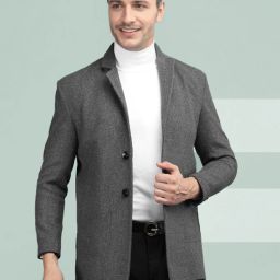 Polyester Solid Coat For Men-image-76
