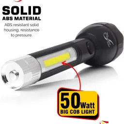 24 energy 100W Long Range Torch up to 1 Km Plus 50W Big COB Light Rechargeable 10 hrs Torch Emergency Light image 2