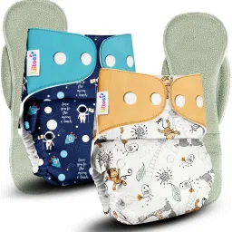 Washable & Reusable Baby Cloth Diaper (Flying Saucer,Boogie Monkey)-15