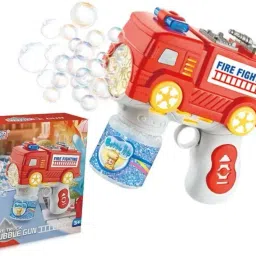 Fire Truck Bubble Gun | Fun Bubble Blower Toy with Lights & Sound Water Gun-image-49