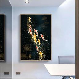 art street Fish Multicolour Synthetic Wood Wall Art-picture-11
