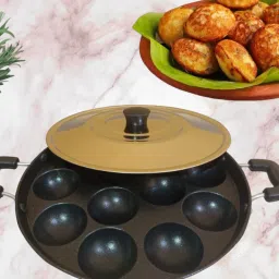 Cookware appam APPAMPATRA Ponganalu Maker Paniarakkalpan Paniyarakkal with Lid Paniarakkal with Lid 1 L capacity 24 cm diameter-23
