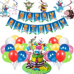 Oggy & The Cockroaches Birthday Supplies Cartoon Theme Decoration(Pack of 33)-image-87