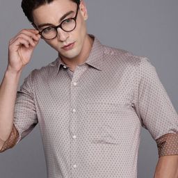 raymond Men Slim Fit Printed Spread Collar Formal Shirt-picture-40