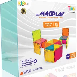 GEL TILES Magplay Classic Solid Color 16 Pcs Magnetic Tiles Starter Pack-16