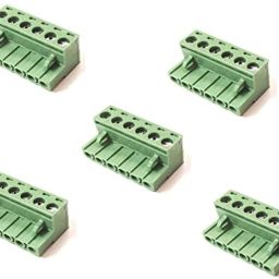(Pack of 5) 5085 Plug In Type Screw Terminal Connector - 6 Pin - 5.08mm 300V/15A, 28-12 AWG Pitch Right Angle Screw Terminal Block Female Connector XY2500 Connector-image-1