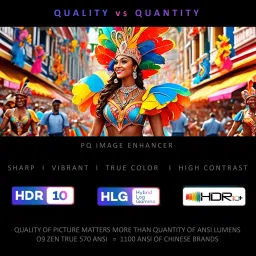 Egate O9 Zen (12000 lm / 2 Speaker / Wireless / Remote Controller) Android Full HD 1080p Native with 4K HDR Support with Auto Physical Incline + Digital offset, Auto (Focus, Keystone, Screen Fit, Obstacle Shift), ARC HDMI, 2GB RAM/32GB ROM Home Projector image 3