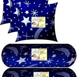 3 Cushion And 2 Bolster Microfibre Nature Bolster Pack of 5-image-52