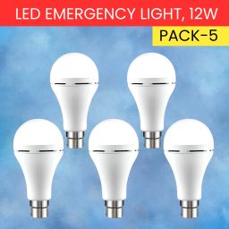12W Rechargeable Inverter LED Bulb with Upto 4H.Power Cut Lighting Pack of_5Z33 4 hrs Bulb Emergency Light-18