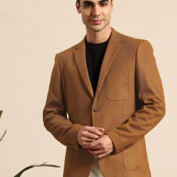 Men Self Design Single Breasted Formal Blazer-image-40