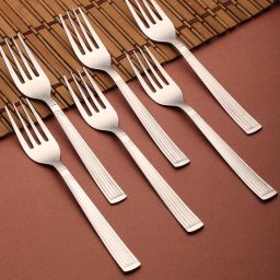 homfro Stainless Steel Table Fork/Cutlery Fork/Table Ware Set of 6(SILV) Stainless Steel Serving Fork, Salad Fork, Dinner Fork Set image 2