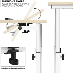 livzing Height Adjustable Computer Table with Locking Wheels Engineered Wood Computer Desk image 5