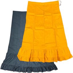 Belizzi Paridhan Black & Chrome Yellow Combo Pure Cotton Petticoat-image-38