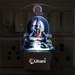 GOD SHIV UV Printed Acrylic 3D Illusion White Colour LED Plug and Play Night Lamp-25