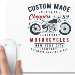 UDNAG White Mousepad 'Motorcycles | Custom Made Motorcycles' for Computer / PC / Laptop [230 x 200 x 5mm] Non Slip Base Mousepad-image-88