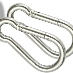 Safety Lock Snap Hook for Rope, (Stainless Steel M8- 2pcs) Spring Snap Hook Locking Carabiner-image-14