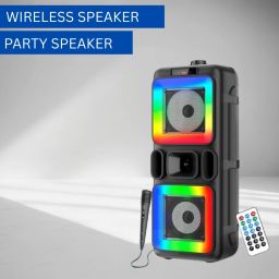GUGGU Pushpa(PORTABLE BLUETOOTH PARTY SPEAKER) 3D Sound With Karaoke Mic/RGB LightH396 40 W Bluetooth Party Speaker-image-71