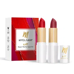 MyGlamm Set Of 2 LIT Moist Matte Lipstick - Red Rabel - Pink Rose - 54gm-11