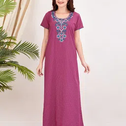 Sand Dune Embroidered Maxi Nightdress-image-34