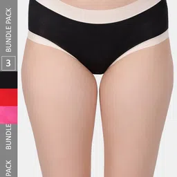 Amour Secret Pack Of 3 Self Design Leak-Proof Hipster Briefs-image-20