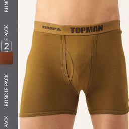 Rupa TOPMAN Men Pack Of 2 Trunks TOPMAN Interlock DRAWER (OE)-Biscuit&Rust-95-image-37