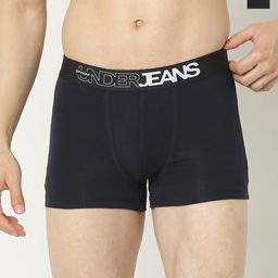 UnderJeans by Spykar Pack Of 2 Mid Rise Premium Trunks UJNPTC056NAVYNAVY-49