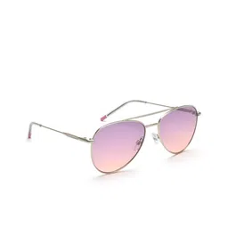 IDEE Women Pink Lens & Silver-Toned Aviator Sunglasses with Polarised Lens IDS2695C3SG-30