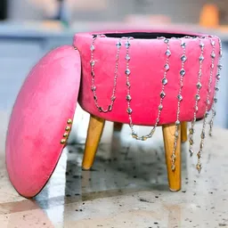 Shadowkart Pink Wooden Pouffes Sitting Mudda Ottomans-image-61