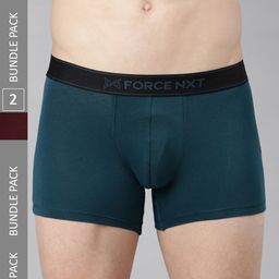 Force NXT Men Pack Of 2 Assorted Cotton Trunks With ULTRA FRESH Technology-0