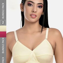 StyFun Pack Of 2 Non Padded Cut & Sew Dry-Fit Full Coverage Cotton Everyday Bra-picture-22