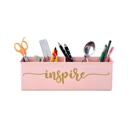 Living With Elan Pink Typography Printed 4 Compartments Reusable Desk Organizer-image-79