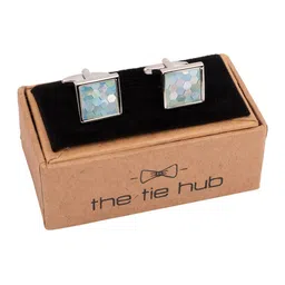 The Tie Hub Rhodium-Plated Square Cufflink-5
