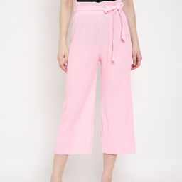 Camey Women Pink Solid Culottes-picture-48