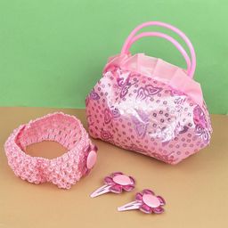 Jewelz Women Pink Set of 4 Hair Accessory Set With Clips & Bag-20